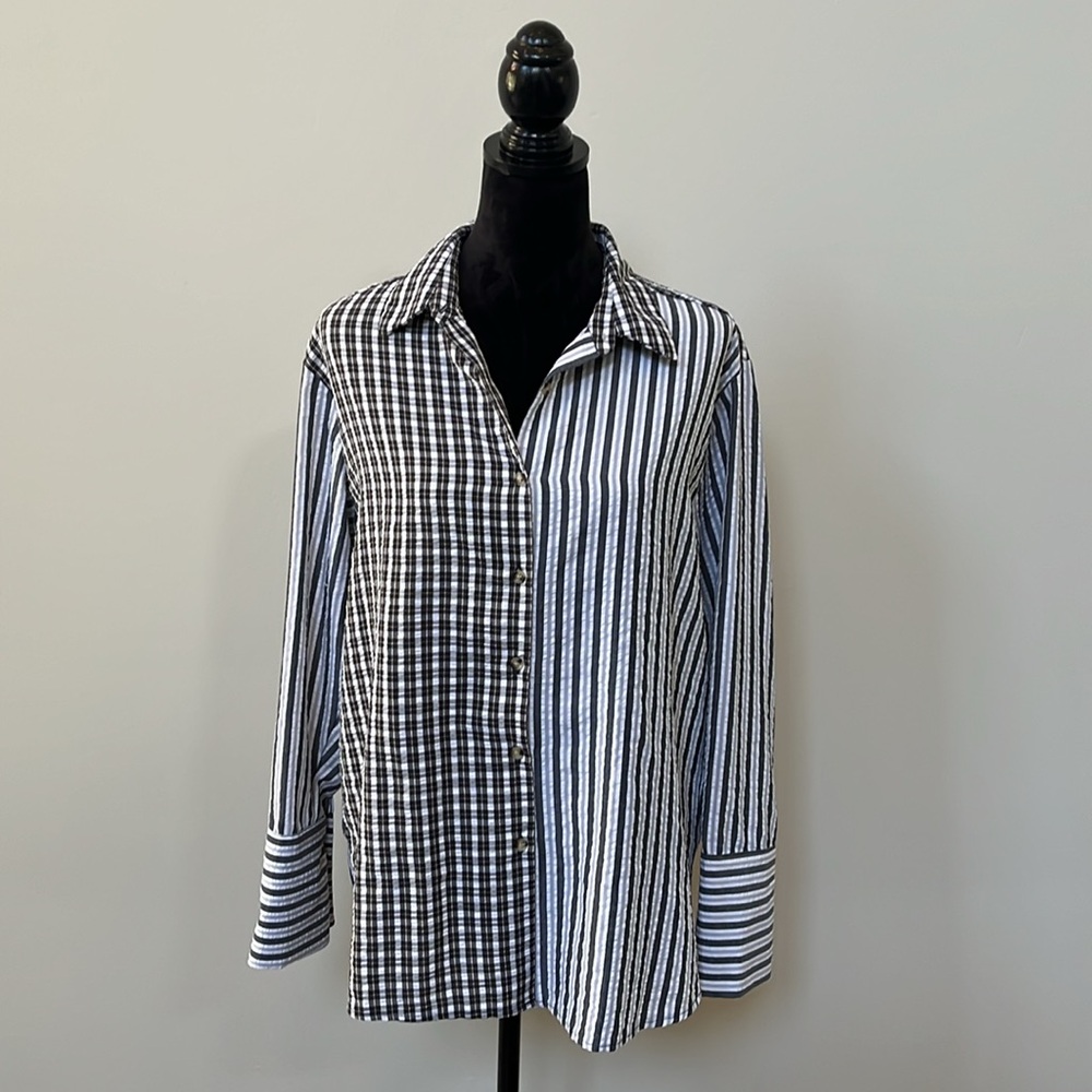 Reclaimed Vintage Mixed Print Oversized Shirt
